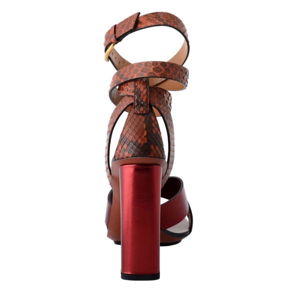 NIB GUCCI $1195 GENUINE PYTHON LEATHER SANDALS SHOES - Picture 3 of 8